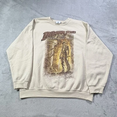 Suéter de los Parques Disney Indiana Jones Templo de la Muerte XXL Beige Pullover Foto 1 de 4