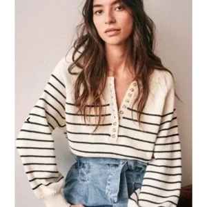 Suéter Jersey Sezane Leontine Rayas 100% Algodón Talla Mediana - Imagen 1 de 10