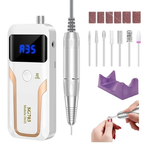 Portable Nail Drill 35000 RPM Rechargeable Electric E-File for Acrylic Gel, Bits - Picture 1 of 12