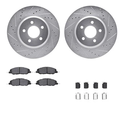 For Ford Mustang 05-14 Brake Kit Drilled & Slotted Front Brake Kit w Performance - Imagem 1 de 2