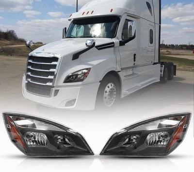 For Freightliner Cascadia 2018-2024 Halogen Headlights Pair DOT/SAE Approved - Image 1 of 4