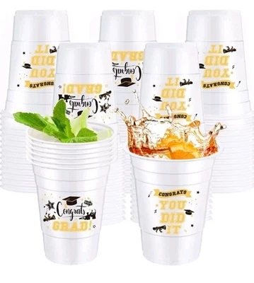 36 Pcs 2025 Graduation Plastic Cups 16 oz Congrats Grad Stadium Cups Bulk... - Image 1 of 4