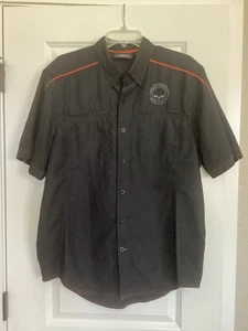 Harley Davidson Men’s Size Large Performance Motorcycles Button Up Shirt Black - Picture 1 of 11