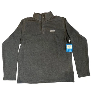Columbia Alto Pass Fleece Pullover Men's Large Snap Neck Gray NWT - Picture 1 of 5