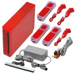 Console Wii Rossa + Telecomandi Voomwa + 1 anno di garanzia + Venditore USA - Foto 1 di 17