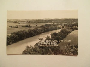 RPPC Shoals Indiana Postkarte vom Aussichtspunkt Pinnacle Rock IN Echtfoto - Bild 1 von 2