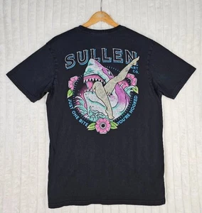Sullen Art Premium Collective One Bite Black Graphic Print Short Sleeve Shirt L - Picture 1 of 8