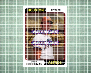 Fred Scherman Houston Astros 1974 Stil individuelle Baseball Kunstkarte - Bild 1 von 2