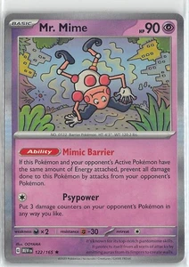 Pokemon Juego de Cartas Coleccionables Escarlata y Violeta 151 Nuevo Lámina Raro #122/165 Mr. Mimo - Imagen 1 de 2