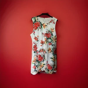 Apricot 14-16 White Floral,Double Layer/Lace Overlay,Stretch,Shift Dress 42B 36L - Picture 1 of 12