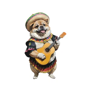 2172 Mariachi Bulldogge Aufkleber, glänzend, wasserdicht, lustig, Mexiko, Tiere - Bild 1 von 3