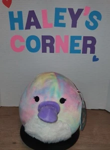 Squishmallow 7,5 Zoll Brindall das Schnabeltier Plüsch Regenbogen Batik mit Etikett! Selten! - Bild 1 von 3