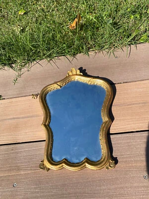 Miroir ancien bois doré - Photo 1/4