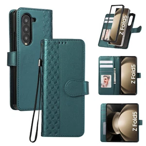 Für Samsung Galaxy Z FOLD 6 5 4 3 Stoßfest Handy Hülle Leder Wallet Lanyard - Bild 1 von 10