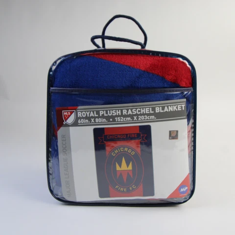 New Chicago Fire Northwest Plush Raschel Blanket 60x80in Soft MLS Soccer Cover