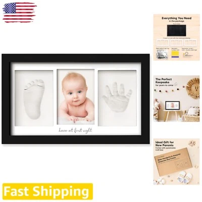 Kit de manos y huellas para bebés - Diseño moderno, regalos personalizados para bebés, negro ónix Foto 1 de 4