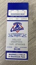 Rockford Cubbies 1995 Inaugural Season VERY RARE Ticket Stub vs Beloit Snappers