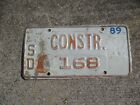 South Dakota 1989 COSTR. license plate  #   168