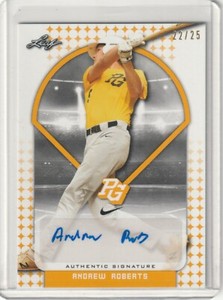 2018 Leaf Perfect Game National Showcase Autographs Yellow Andrew Roberts 22/25