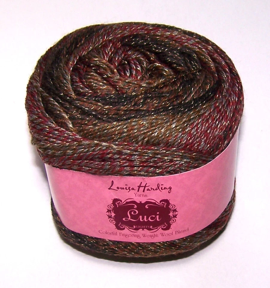 LOT of 5 balls Louisa Harding LUCI Wool Blend fingering weight yarn #01 BOREALIS - Image 1 of 1