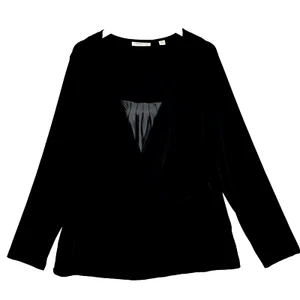 Blusa Coldwater Creek Travallure Duet para mujer 1X negra tejida caprichosa nueva con etiquetas - Imagen 1 de 11