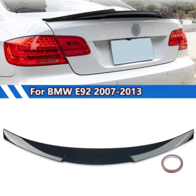 For 2007-2013 BMW E92 328i 335i M3 Coupe Gloss Black Rear Trunk Spoiler Wing Lip Foto 1 de 4