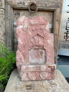 1700 s Ancient Red Stone Rare Alla Candle Holder Oil Lamp Holder Stone Temple - Picture 1 of 14