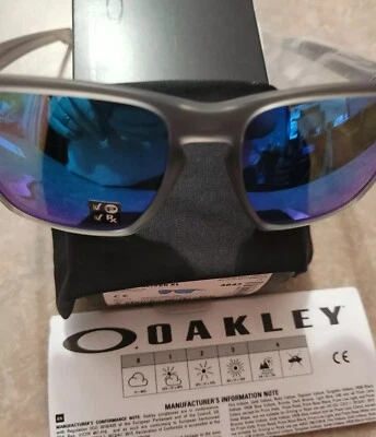 🔥 Oakley SLIVER XL Grey Ink POLARIZED Sapphire Blue Sunglasses S2750 - $178 - Image 1 of 4