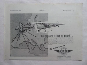 10/1947 PUB AUSTER STEEL AEROPLANE G-AHHD ORIGINAL AD - Picture 1 of 1