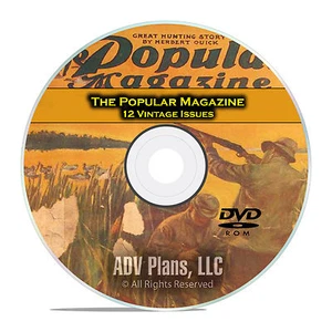 The Popular Magazine, 12 Vintage issues, 1908-1918, American Life Mag DVD - Foto 1 di 8