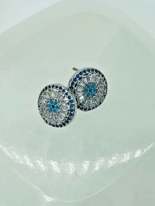 Pendientes de protección con poste de garra enchapados en plata para mal de ojo delicados joyas - Imagen 1 de 3