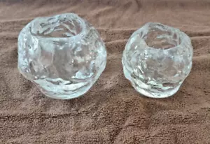 2 portavelas votivas de vidrio bola de nieve vintage Suecia Kosta Boda - Imagen 1 de 4