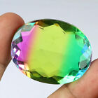 Top 92 Ct Multi Color Tourmaline Oval Cut Lab Created Gemstone 36 mm Jewel