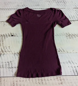 Sexy Basic-T-Shirt Express Größe XS Vintage Y2K pflaume lila 3/4-Arm - Bild 1 von 3
