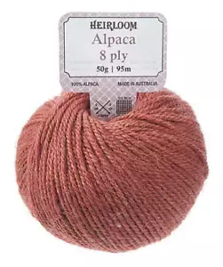 Heirloom 50g "Alpaca" 8-Ply 100% Alpaca Wool Knitting Yarn - Picture 1 of 16
