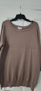 Joseph A Woman Sweater 3/4 Sleeve Round Neck Beige Size XL - Picture 1 of 4