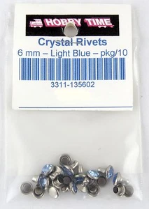 Synthetic Crystal Rivets (6mm) - Light Blue - Pkg/10 - Picture 1 of 1