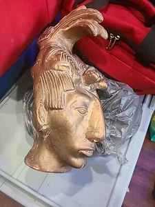 König Pacal Azteken Kunst Maya Kopf Skulptur Keramik Pottery 70er Jahre Mexico - Bild 1 von 10