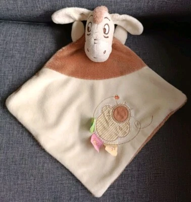 1600🌟Doudou plat carré ane bourriquet Eeyore NICOTOY DISNEY beige marron - Photo 1/4