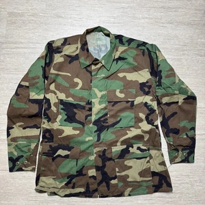 Vintage US Military BDU Jacket Woodland Camo Coat Large Regular Golden - Picture 1 of 6