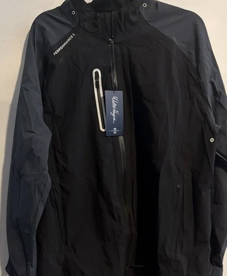 Chaqueta de Lluvia Walter Hagan P11 Nueva con Etiquetas Auténtica Para Hombre Grande Negra Gris Cremallera Completa Foto 1 de 4