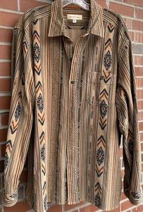 Territory Ahead Cord Hemd Herren Southwestern Aztec Knopfleiste XXL Vintage 90er - Bild 1 von 6