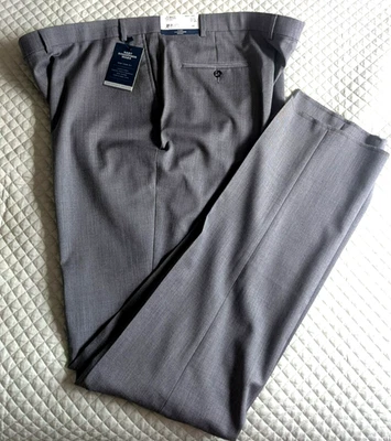 $125 NUEVO Pantalones Hart Schaffner Marx 100% Lana Gris Hombres 46 R Frente Plano Sin Dobladillo Foto 1 de 4