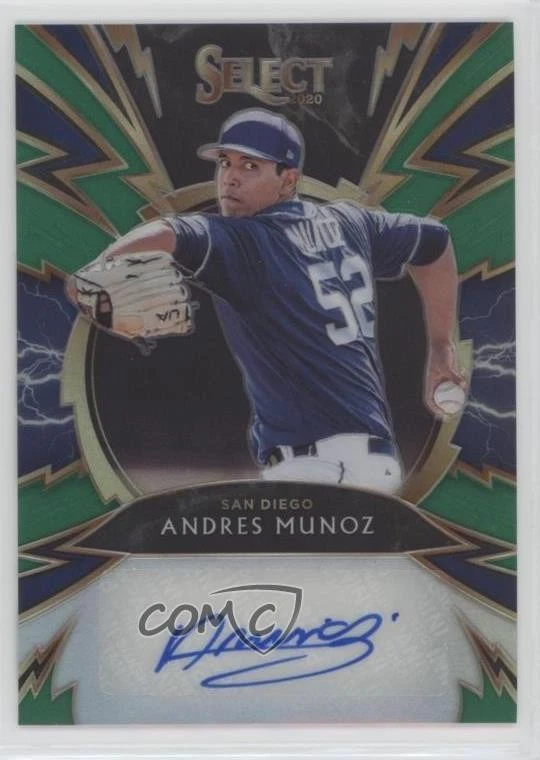 2020 Panini Select Sparks Signatures Green Prizm /5 Andres Munoz Rookie Auto RC - Image 1 of 2