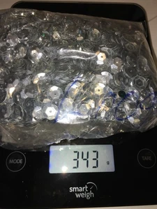 Vintage LARGE silver ROUND cup Sequins crafts christmas repair hobby 343G - Picture 1 of 4