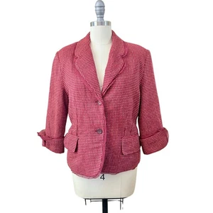 Kenneth Cole New York Women’s Wool Blend Blazer Jacket Size 12 Burgundy Red - Picture 1 of 7