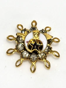 Vintage Oststern Freimaurer Bruderschaft Emaille goldfarben Schmuck Charm? Anhänger? - Bild 1 von 4