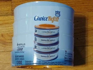 Choice Refill 4 Diaper Pail Refills (Fits Diaper Genie Diaper Pail) 1080 Diapers - Picture 1 of 3