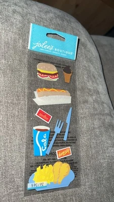 ¡Raro! Pegatinas dimensionales de comida rápida Jolees Bout 9 piezas helado de hamburguesa para perros calientes Foto 1 de 2