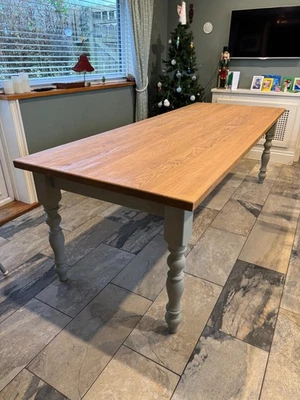 Oak Farmhouse Dining Table 10 seater 8 foot x 3 foot - Image 1 of 4